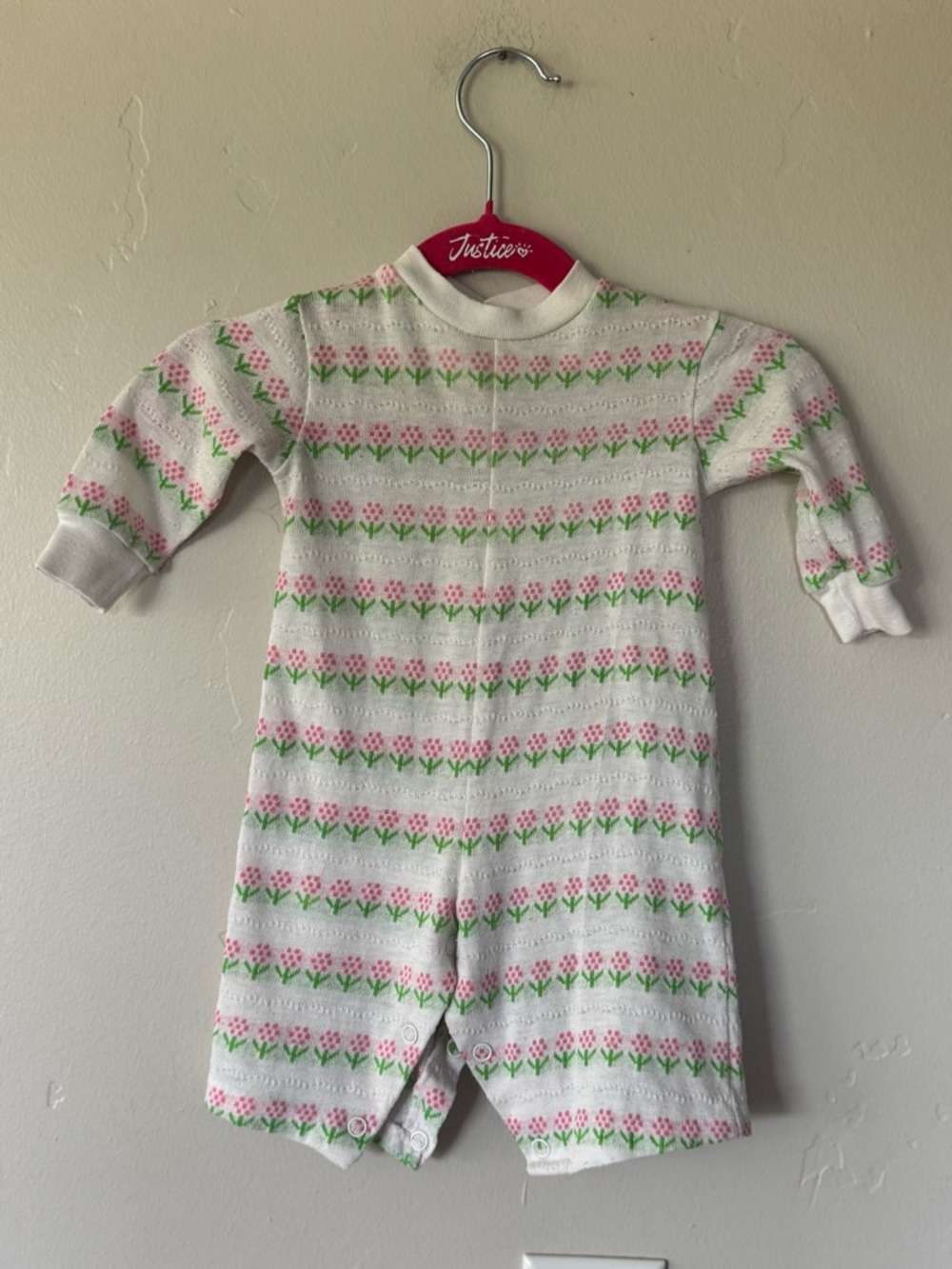 Vintage A Sprig of a Girl Floral Baby Romper